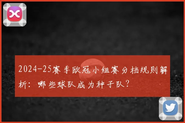 2024-25赛季欧冠小组赛分档规则解析：哪些球队成为种子队？